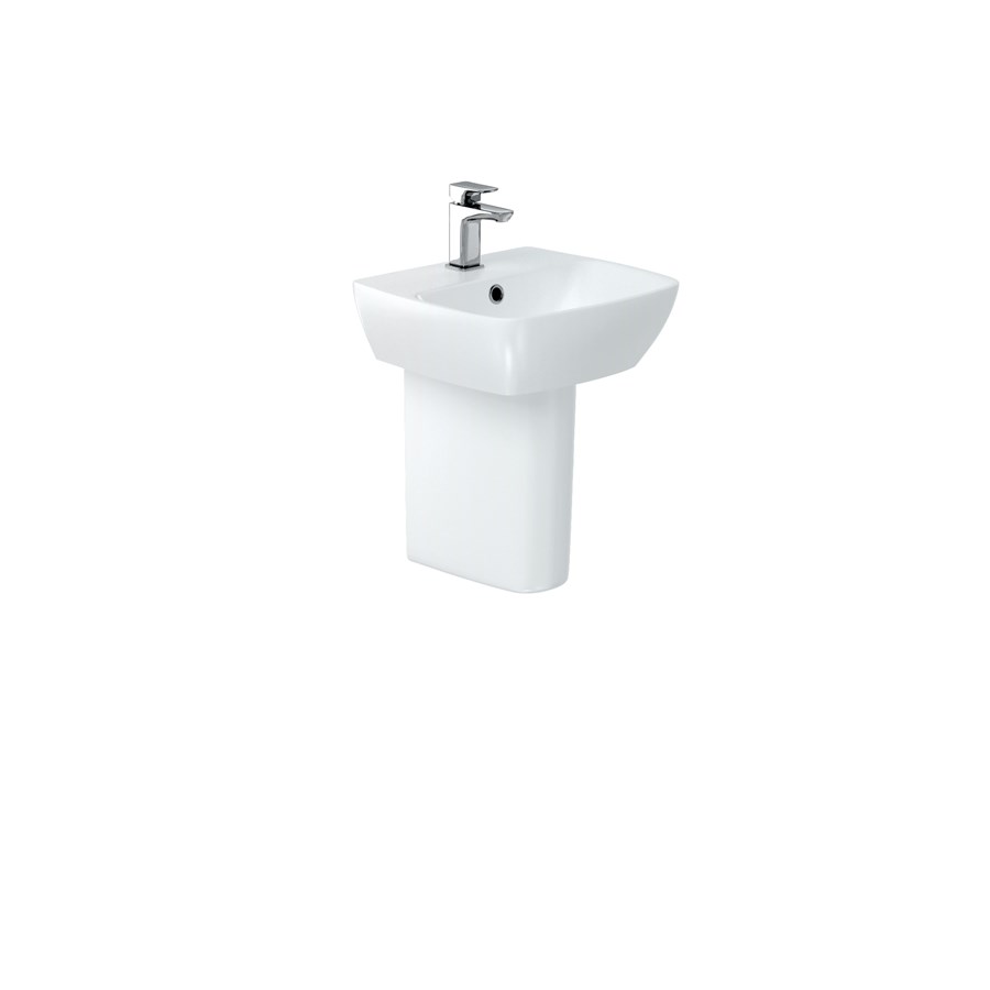 MyHome 40cm Basin with semi pedestal (MyHome 40cm 1TH Basin with semi