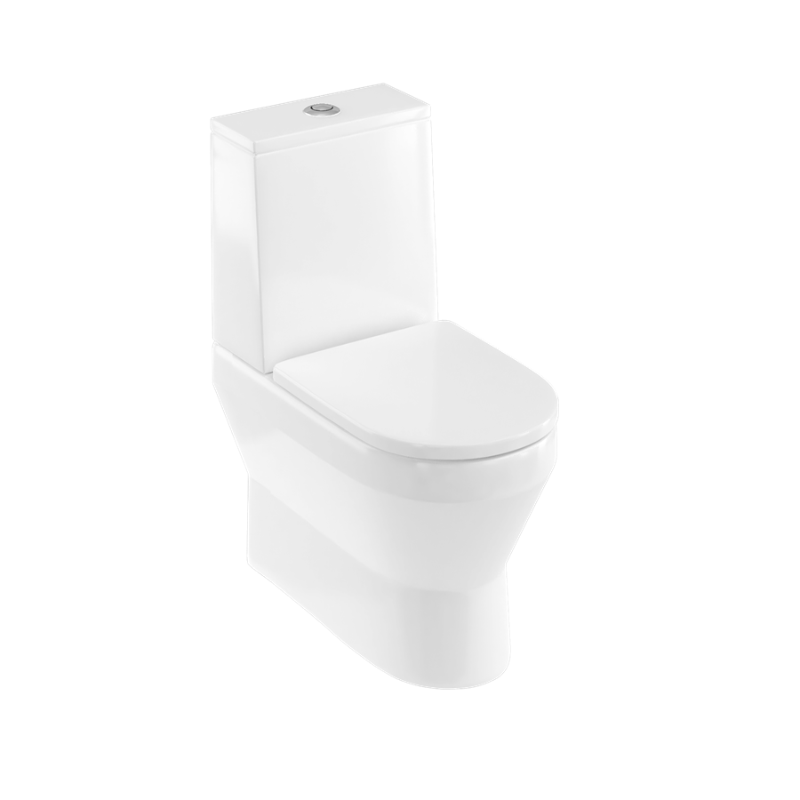 Curve2 rimless back to wall close coupled WC including soft close seat