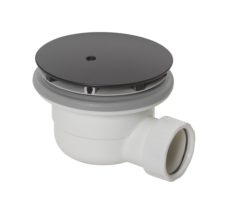High Flow Shower Waste (Matt Black) SKU Z1205MB Britton Bathrooms