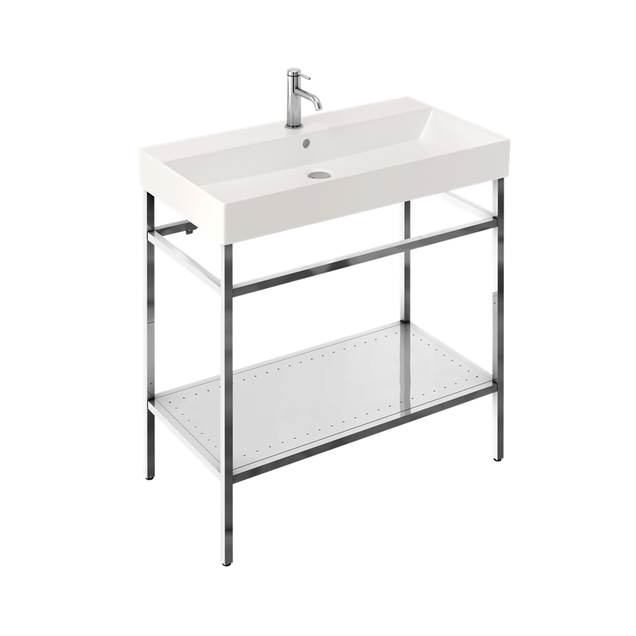 Shoreditch Frame 850mm Furniture Stand and Basin (Matt Black with 1 tap