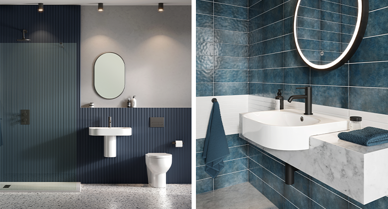 Latest Bathroom Design | Create a spa like bathroom on a budget with help from the Trim ceramics collection to get the latest bathroom design