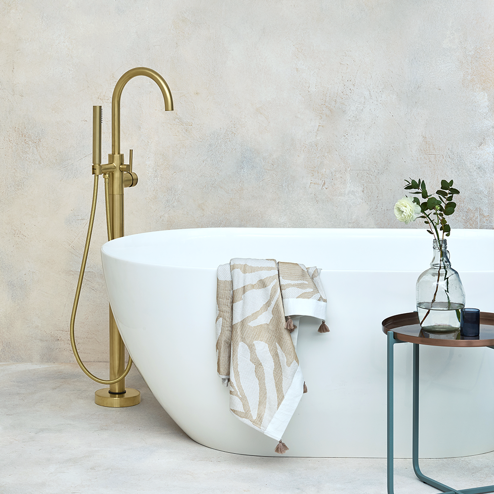 Can't get enough of gold bathroom accessories? Bring this look to your contemporary bathroom suite for less with hints of Brushed Brass Gold Bathroom Accessories | Sleek and sophisticated, Brushed Brass accents are perfect for any contemporary bathroom suites