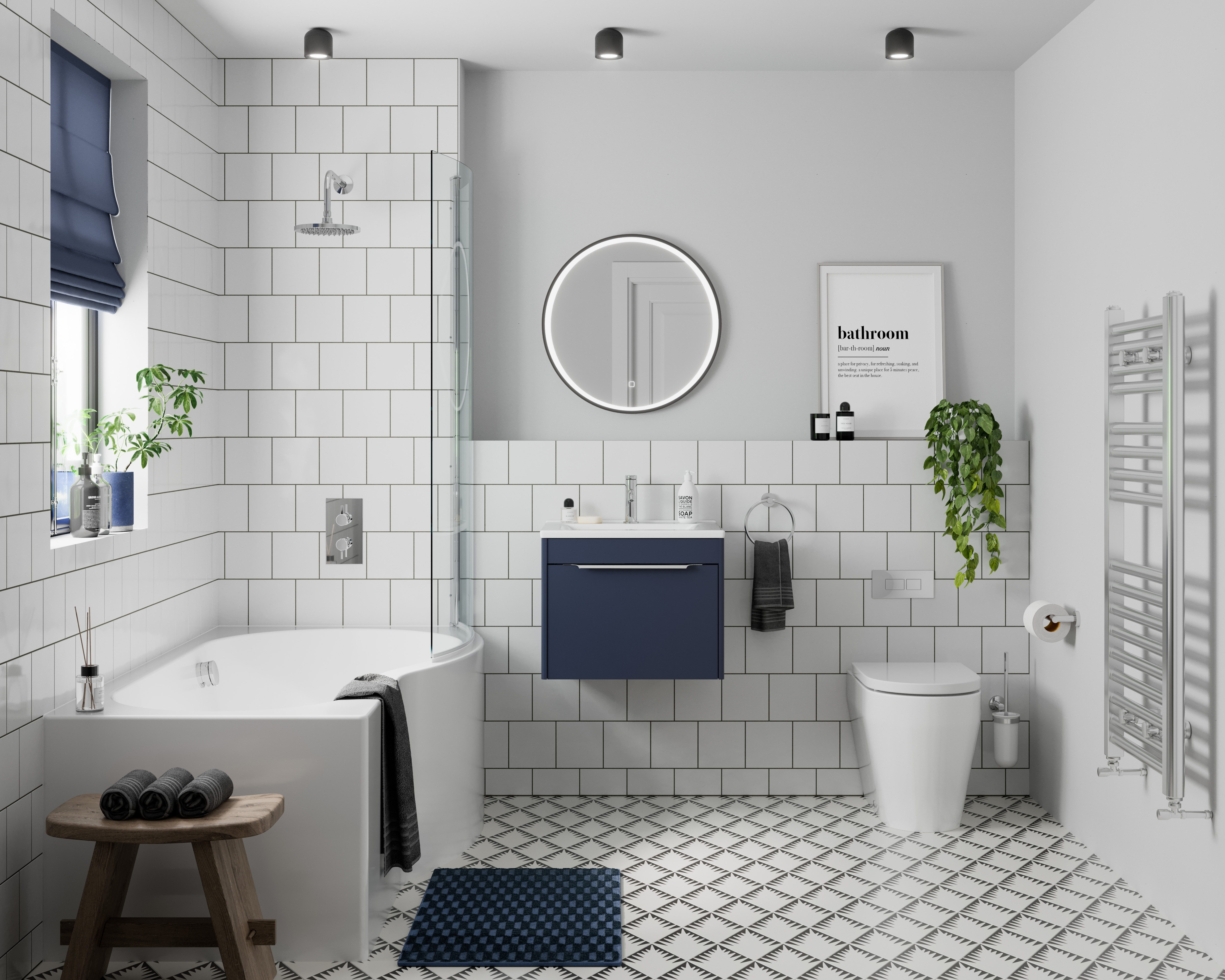 Shoreditch Unit with Basin in Matt Blue