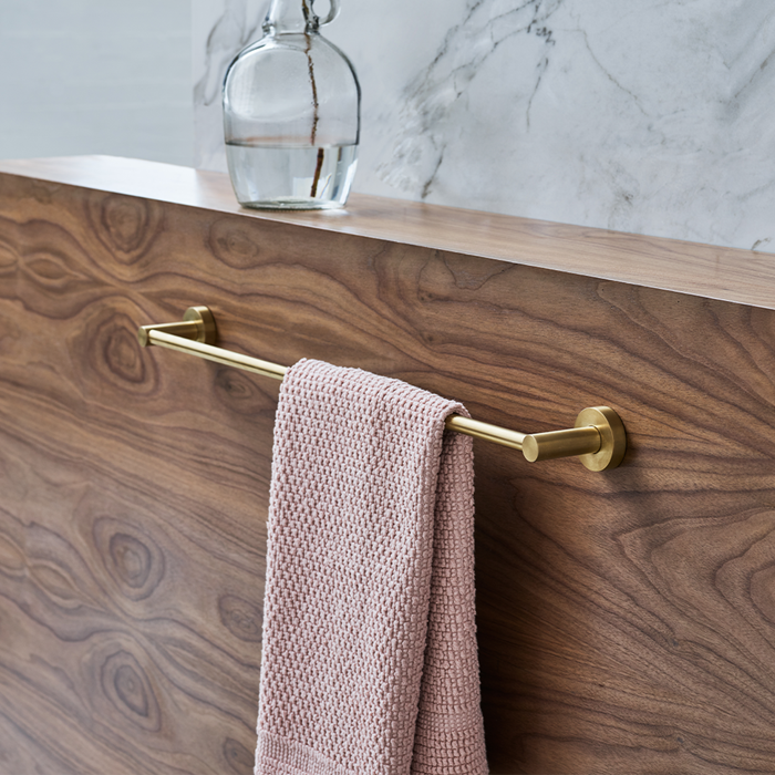 Gold Bathroom Accessories | Create a striking look in your gold bathroom with Hoxton Brushed Brass accessories